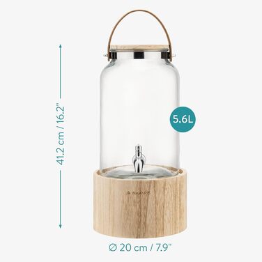 Диспенсер для напоїв скляний 5,6 л Navaris