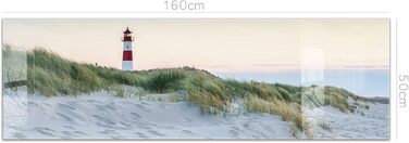 Кухонний фартух timalo зі скляним виглядом Північне море, очерет, захід сонця, океан, солома 2 мм акрилове скло Бризокості для плити, кухонний скляний фартух, акрилова скляна настінна панель, захисна панель для фартуха (160 x 50 см, 300- Маяк)