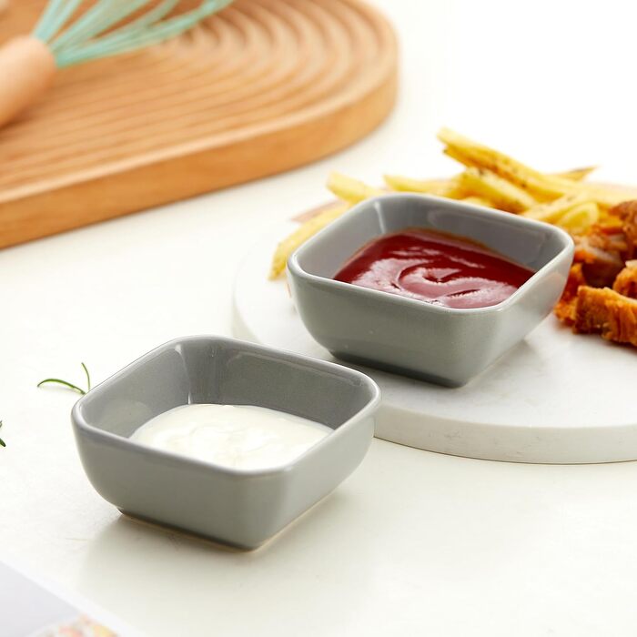 Набор из 6 керамических мисок для соусов 0,09 л, серый Swuut