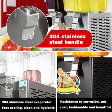 Професійний диспенсер для напоїв з терморегулятором для охолоджених напоїв 48 л чорний Generisch