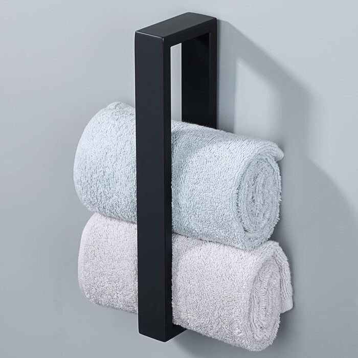 Вешалка для полотенец черная, SAYAYO Вешалка для полотенец в ванной комнате Гостевая вешалка для полотенец Настенная вешалка для банных полотенец из нержавеющей стали для ванной комнаты и кухни 26 см, EGKN2210-260-B 26 см матовый черный