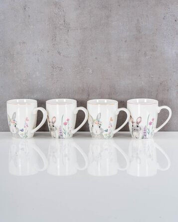 Набір із 4 чашок до великодня з малюнком кролика levandeo