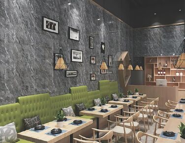 Клейка плитка, мармуровий дизайн, 10 шт. - 60 см x 30 см, 3D наклейки на плитку, самоклеючі, кухонний фартух (темно-сірий)