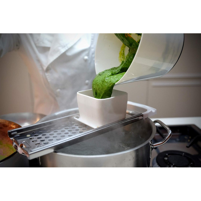 Тертка для коротких шпетц Fackelmann ARCADALINA, професійна класична терка для шпетц, виготовлена з нержавіючої сталі, для коротких шпетц (колір білий/срібний), кількість , 32x17 см