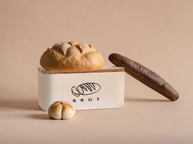 Хлебница с крышкой 30 х 18 х 14 см бежевый Theo&Cleo