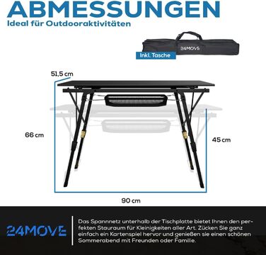 Складной кемпинговый черный стол 24MOVE