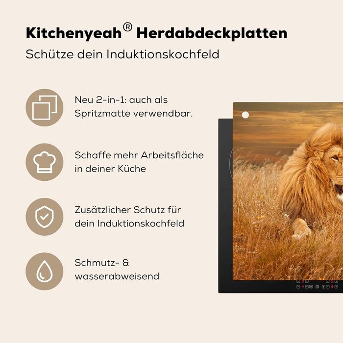 Фартух для плити, кухонний фартух, вініл, 78x52 см, декор для кухні, облицювання стіни, кришка для плити - сіро-чорна (Lev - Sunset, 52Д x 80Ш см)