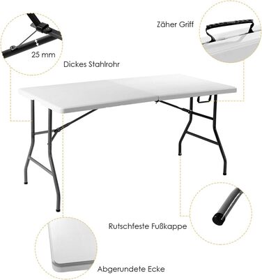 Складной кемпинговый стол 157 х 74 х 74 см RELAX4LIFE