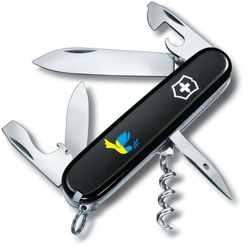 Ніж Victorinox Spartan Ukraine 91мм/12функ/чорн /Голуб світу син-жовт.