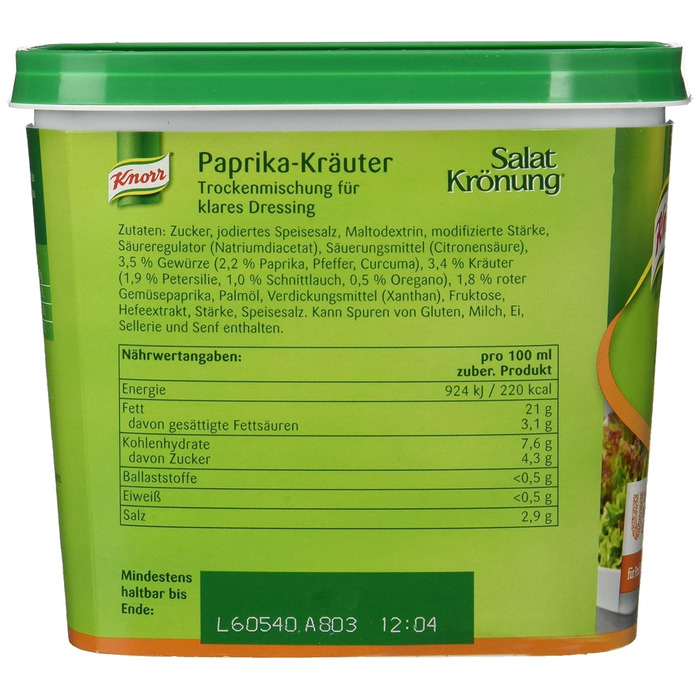 Заправка для салату Knorr Art (Легко готується, універсальна заправка для салату) 1 упаковка (1 x 1 кг) (Перці, 500 г (1 упаковка))