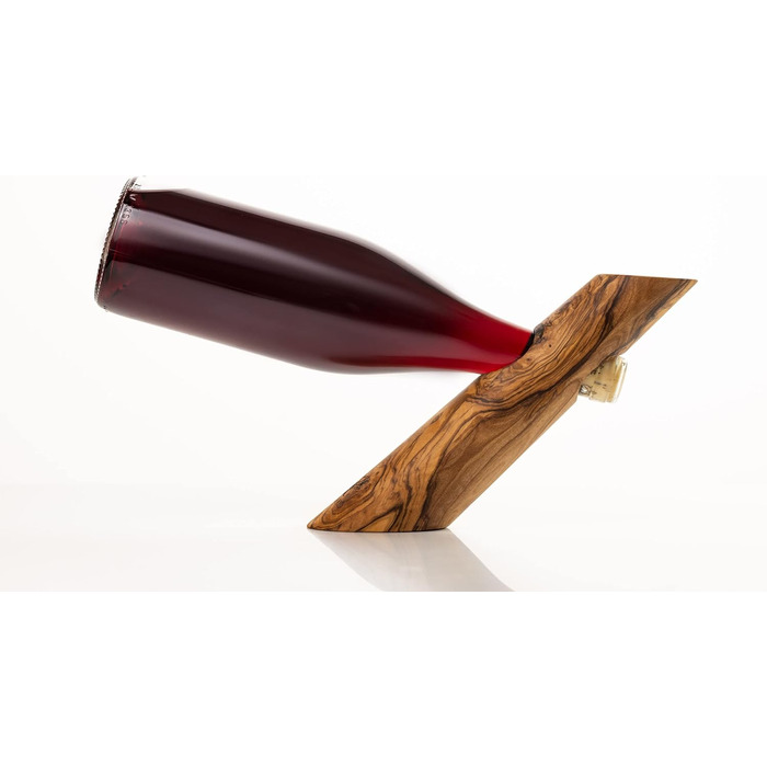 Тримач для винних пляшок SOLTAKO з ексклюзивного оливкового дерева, тримач для пляшок, тримач для вина Ідея подарунка Природа Прикраса столу Підставка для вина 30 см