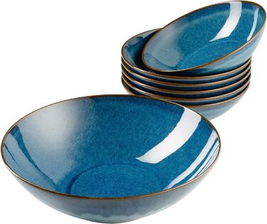 Набір для сніданку, керамічна OSSIA, Royal Blue (комплект із набором мисок із 7 предметів)