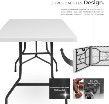 Кемпинговый стол с ремнем для переноски tectake