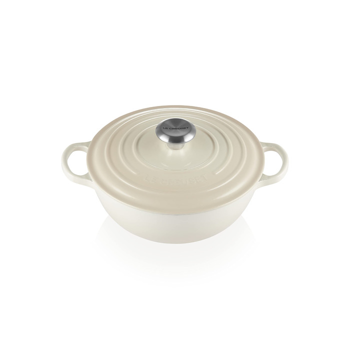 Чавунна каструля Le Creuset Signature La Marmite, 24 см, 4,1 л, колір Meringue (підходить для всіх типів плит, включаючи індукційні)