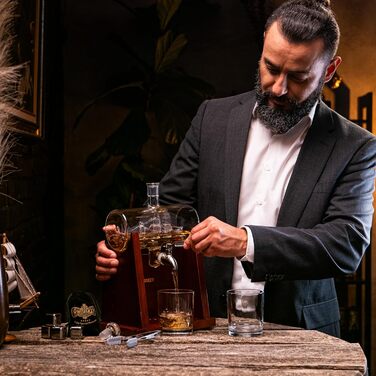 Набор для виски, идеальный подарок для мужчин графин-корабль объемом 1,1 л Whisiskey