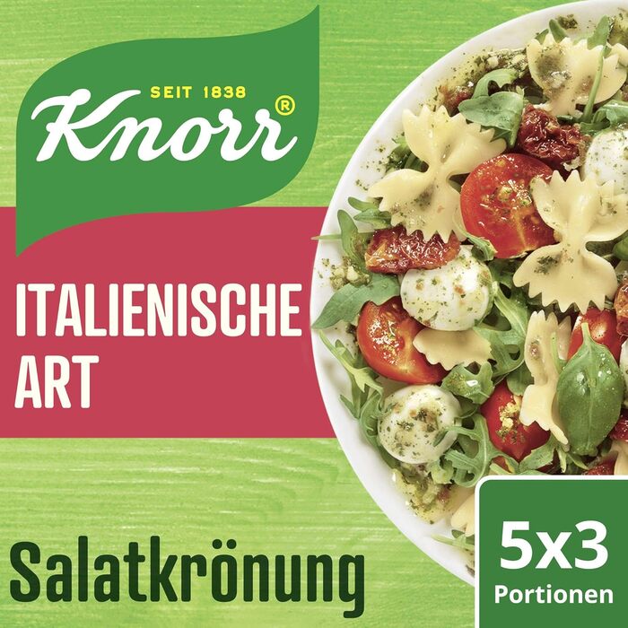 Заправка для салату Knorr в італійському стилі, 15 шт. (15 x 5 x 30 мл) 8 г (75 шт.)