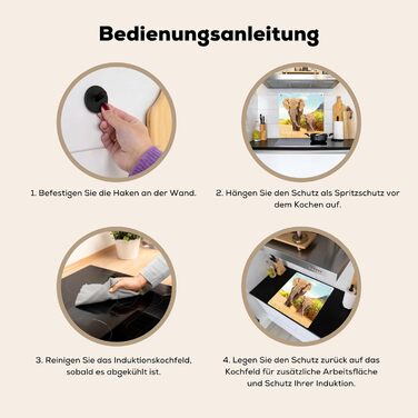 Фартух для плити, кухонний фартух, вініл, 78x52 см, декор для кухні, облицювання стіни, кришка для плити - сіро-чорна (слони - тварини, 78Д x 78Ш см)