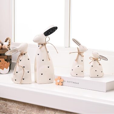 Набір із 2 керамічних пасхальних зайчиків прикраси столу Valery Madelyn