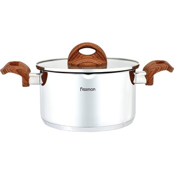 Кастрюля со стеклянной крышкой и отверстиями для слива Fissman ALTEA 20x10 см на 3,1 л (5168)