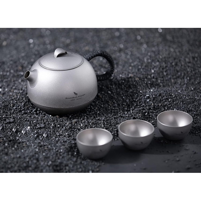 Титановый чайник с заваркой для россыпного чая 380 мл. iBasingo