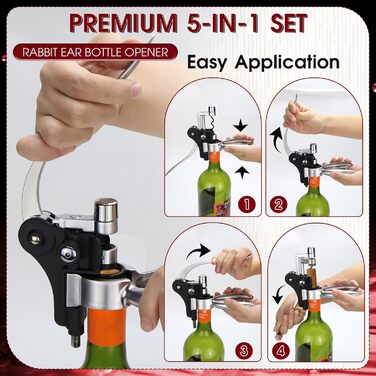 Преміум набір для вина 5 предметів Raxfekro