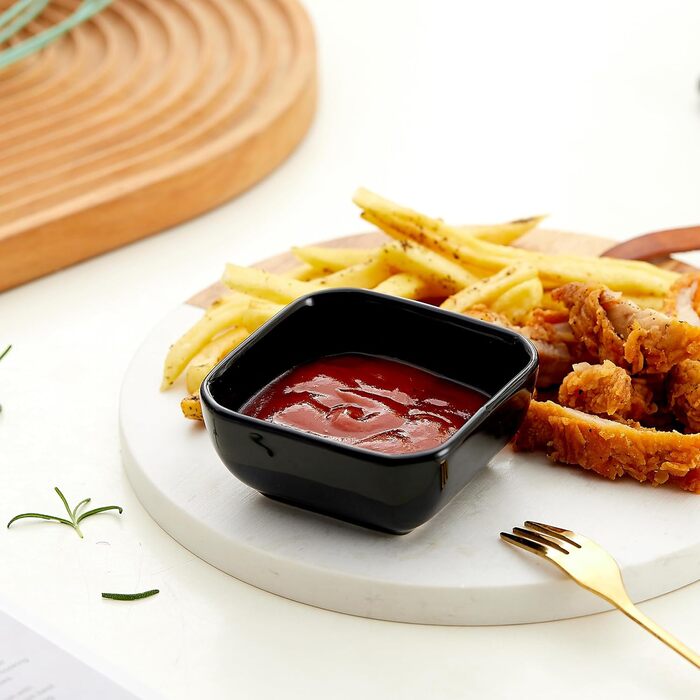 Набор из 6 керамических мисок для соусов 0,09 л, черный Swuut