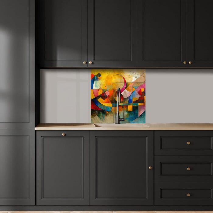 Кухонний фартух 60x80 см Самоклеючий настінний захисний екран для кухні Кухонний фартух Кухонні фасади Кухонні фартухи Кухонна стіна Вода - Пейзаж - (Мистецтво - Абстрактне, 80 x 80 см)