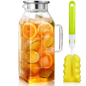 Скляний глечик з кришкою та мірною шкалою 2 л Aofmee