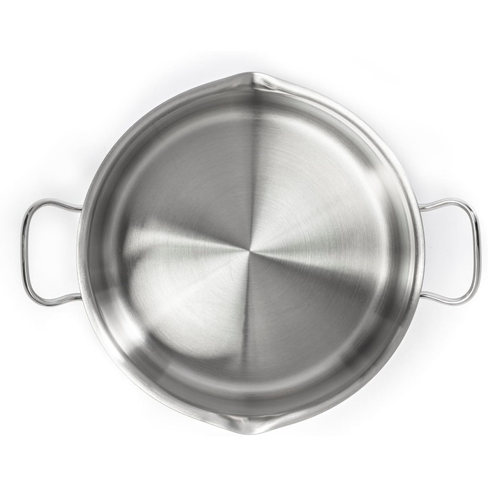Каструля Tefal Duetto A70542 виготовлена з високоякісної нержавіючої сталі 18/10, з градуйованою кришкою, підходить для всіх типів плит, включаючи індукційні (24 см)