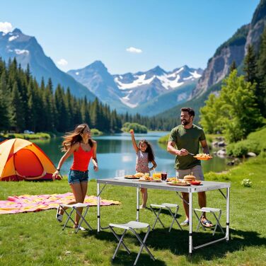 Раскладной кемпинговый стол 120 x 60 x 70 см Wiltec