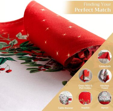 Бавовняні килимки для серветок, набір з 4 шт. , декоративні килимки для серветок, пасхальні килимки, що миються, для свят, вечерь, весни, літа (33 см x 48 см) (076 - Noel), 39Hermine 100