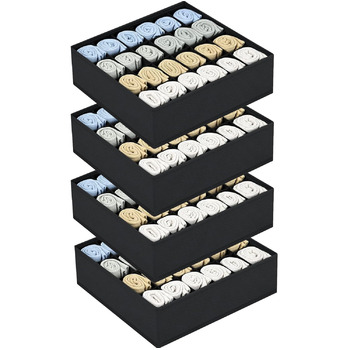 Органайзер для одягу на 24 відділення, набір 4 предмети, чорний Homsorout