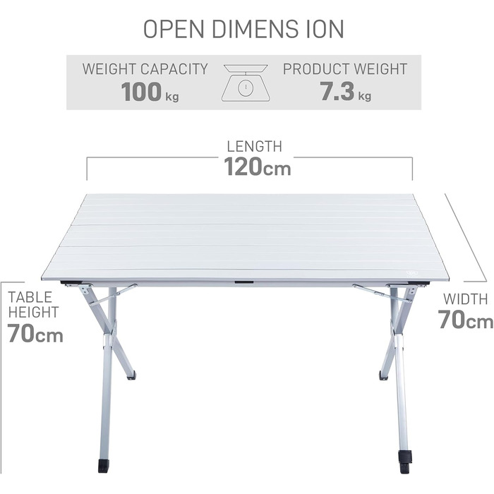 Складной кемпинговый стол 120x70 см EVER ADVANCED