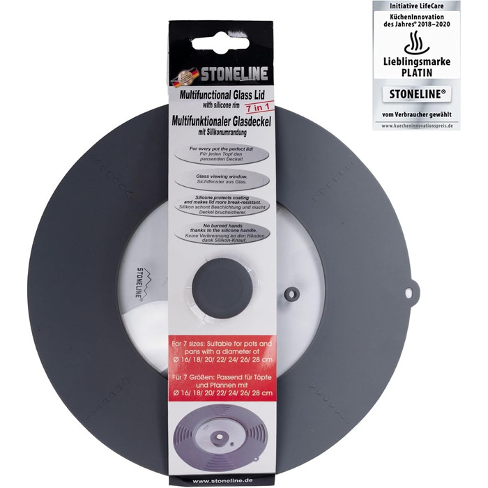 Универсальная крышка 7-в-1 для кастрюль и сковородок STONELINE