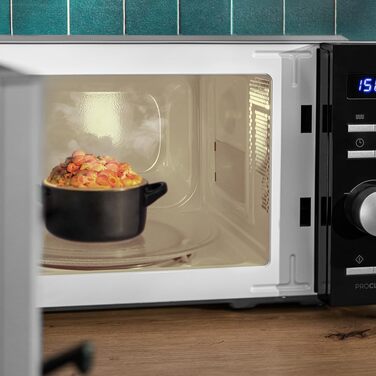 Мікрохвильова піч Cecotec Inverter - об&39єм 19 л - розморожування, нагрівання та приготування - інвертор Proclean 5010. 700 Вт, 5 рівнів потужності, світлодіодний дисплей, поворотний стіл 245 мм, таймер, 8 програм, чорний цифровий