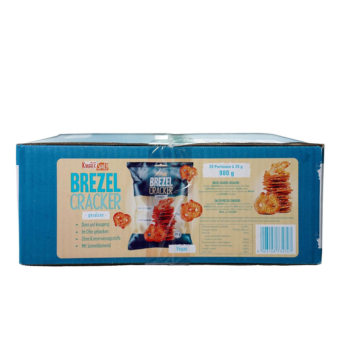 Солоні крекери-кренделі, 28 упаковок по 35 г Hellma