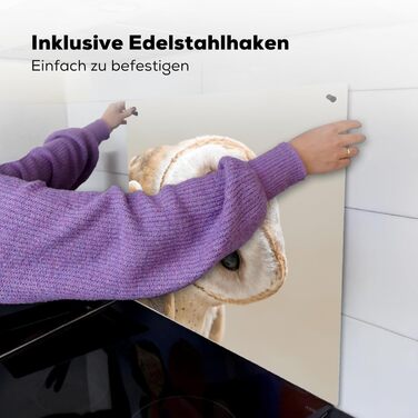 Фартух для плити, кухонний фартух, вініл, 78x52 см, декор для кухні, облицювання стіни, кришка для плити - сіро-чорна (сипуха - тварина, 78Д x 78Ш см)