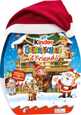 Адвент-календар із 24 шоколадними делікатесами, 370 г Surprise & Friends Kinder