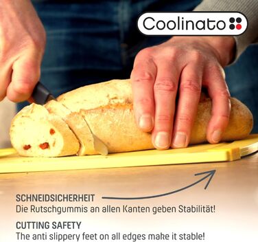 Набір обробних дощок Coolinato, 3 шт., різні розміри, антибактеріальні дошки з жолобком для збору рідини, 3 кольори для гігієнічного розділення продуктів (2 шт. зелені та червоні)