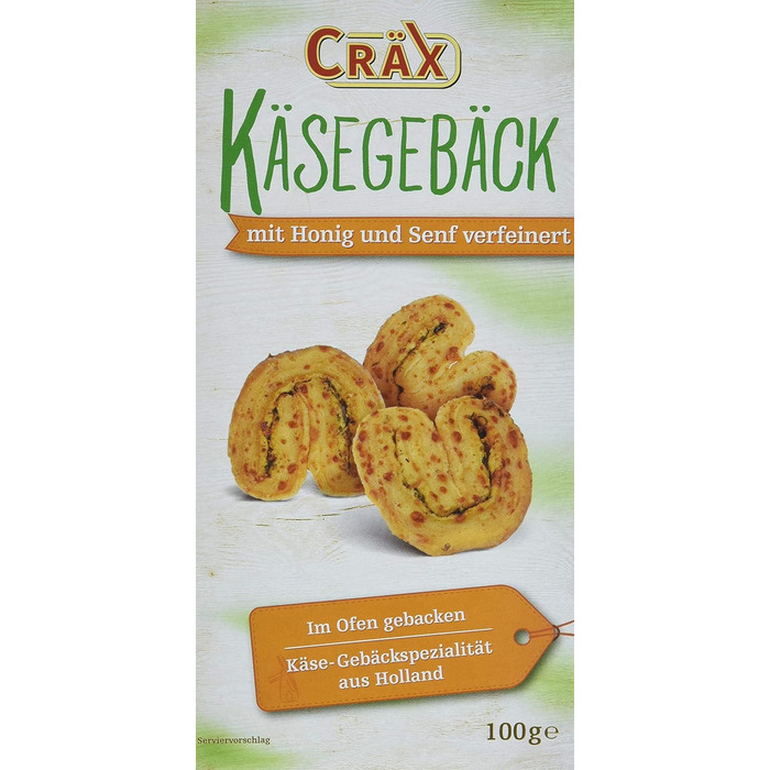 Печиво з сиром - хрусткі снеки з гірчицею та медом, 10 упаковок по 100 г Cräx