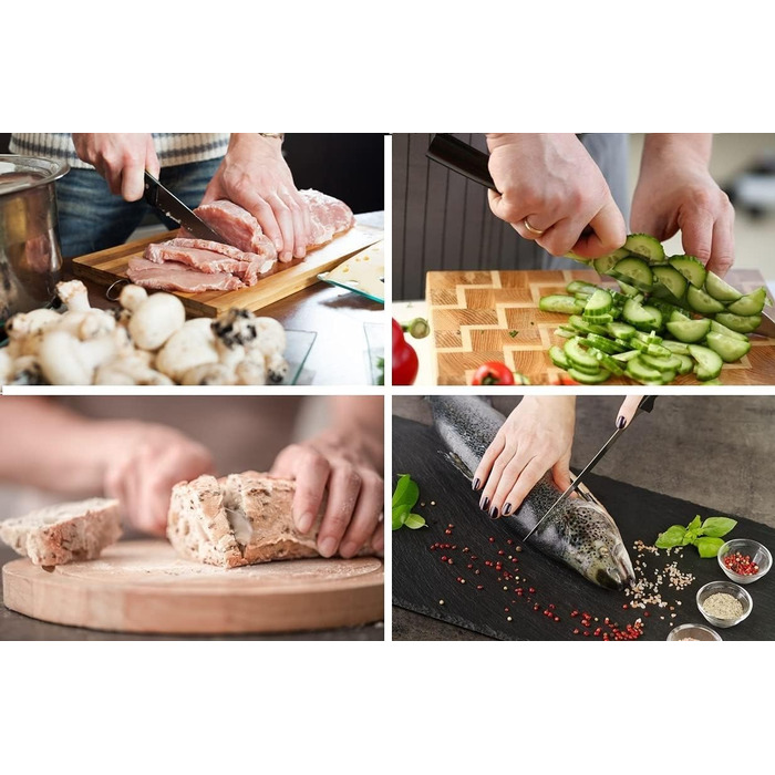 Профессиональный набор ножей, 8 предметов, с подставкой, самозатачивающиеся, высококачественная нержавеющая сталь, красный цвет