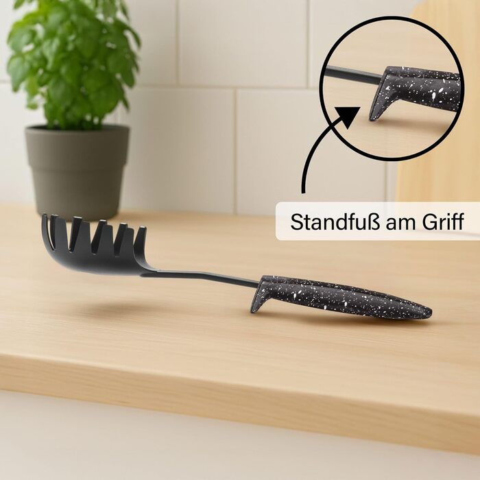 Набір кухонного начиння, 9 предметів, чорний STONELINE