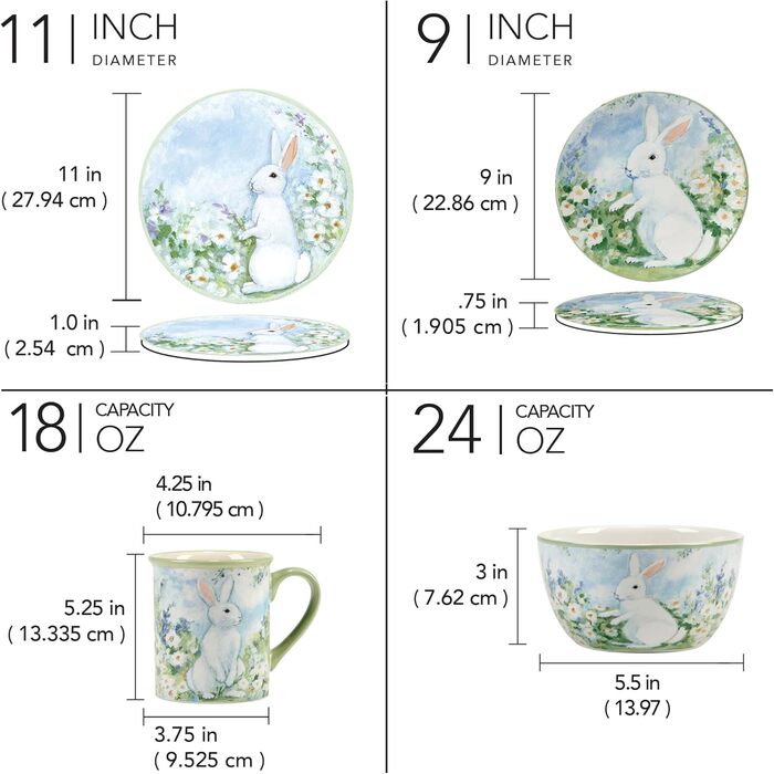 Набір посуду 16 предметів на 4 персони до Великодня Certified International