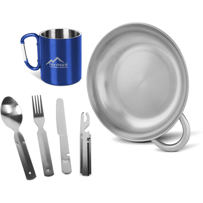 Компактний туристичний набір посуду 6 предметів normani