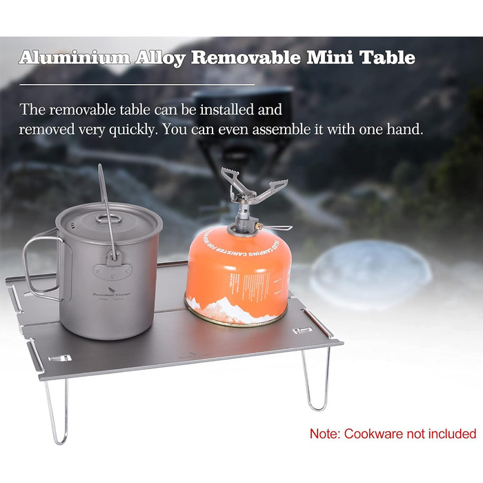 Складаний кемпінговий стіл з алюмінієвого сплаву, сірий Boundless Voyage