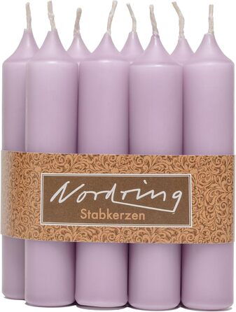 Набір з 8 конічних свічок 2,2 x 11 см, бузковий Nordring