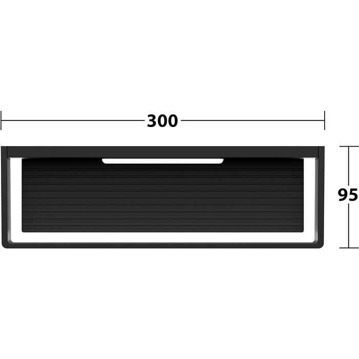 Душевая корзина Keuco из металла, черно-матовая, скрытое крепление, 9.5x30x6.7cm, настенная в душевой кабине, душевая полка Edition 11