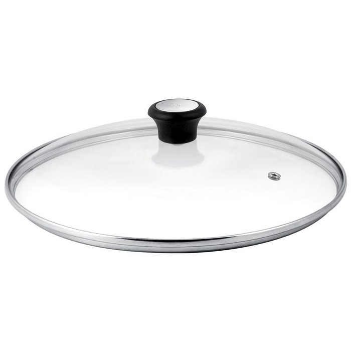 Кришка Tefal, 24см, скло, нержавіюча сталь, бакеліт, прозорий