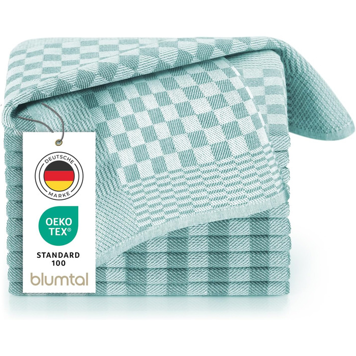 Кухонні рушники бавовняні 50 x 70 см, набір 5 предметів, м'ятно-зелені Blumtal