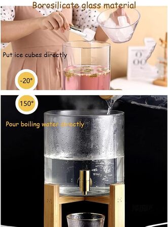 Диспенсер для напоїв скляний з краном 5 л Generisch